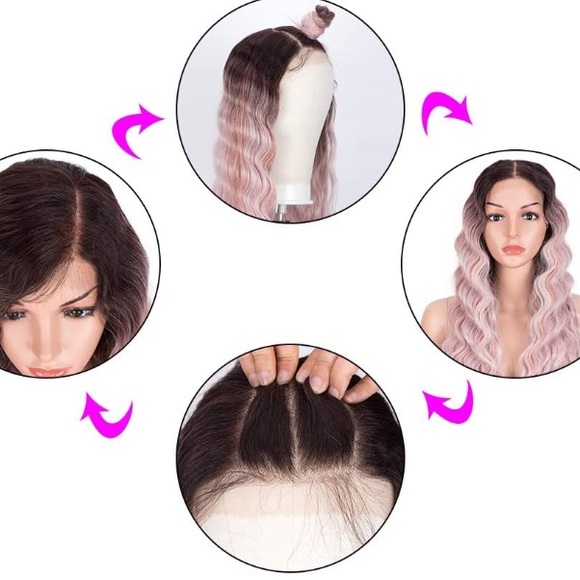 ? EM K 28” ROSE GOLD OMBRÉ WAVY LACE FRONT WIG